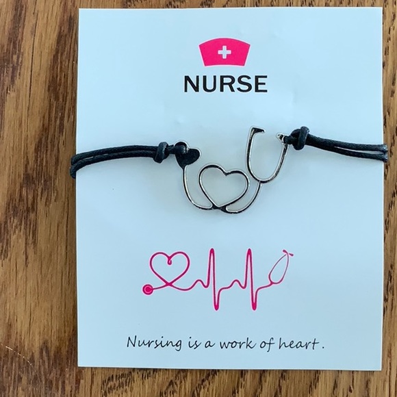 Nurse black cord adjustable bracelet - Picture 2 of 4